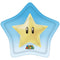 AMSCAN CA Kids Birthday Super Mario Bros Birthday Small Star Shaped Dessert Paper Plates, 8 Inches, 8 Count