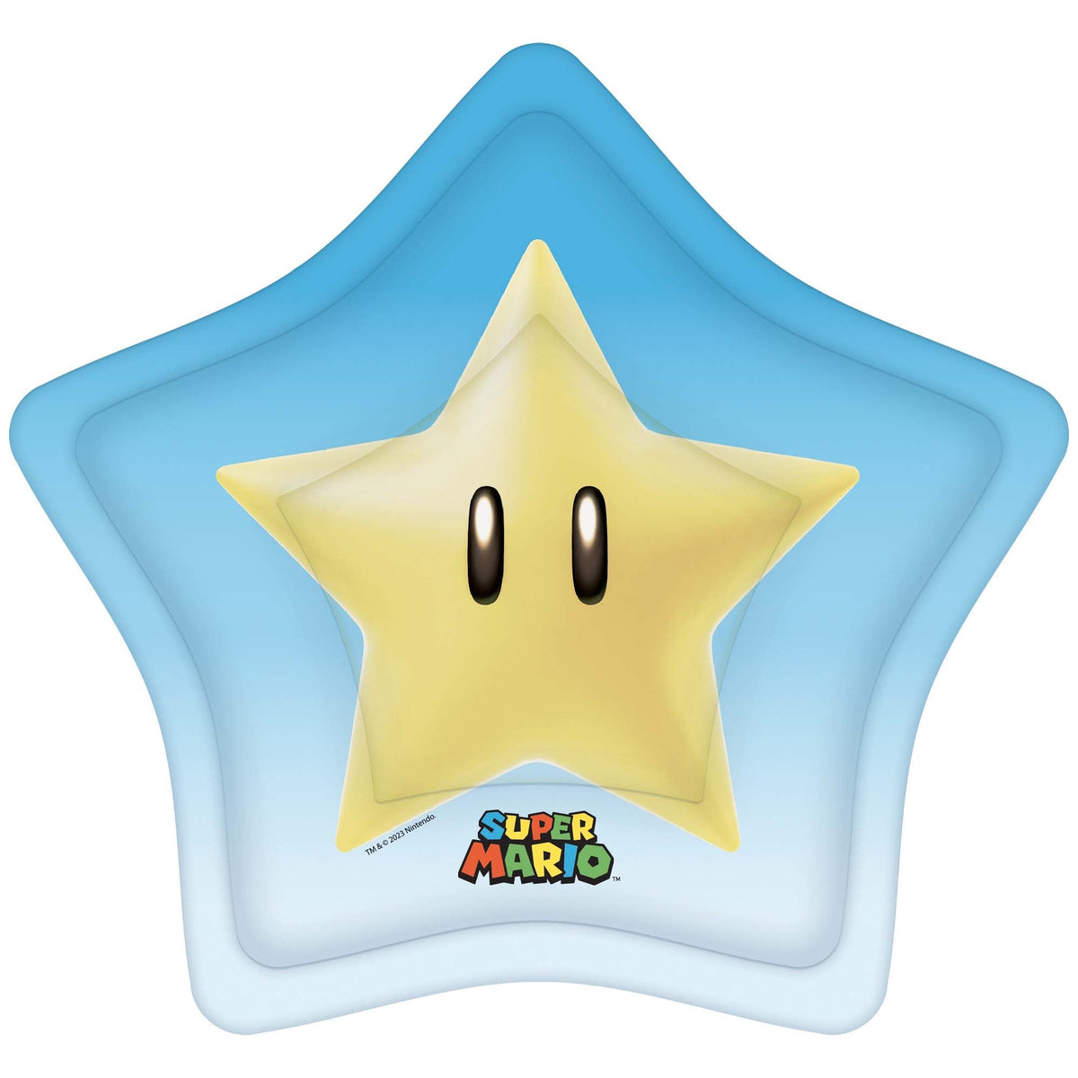 AMSCAN CA Kids Birthday Super Mario Bros Birthday Small Star Shaped Dessert Paper Plates, 8 Inches, 8 Count