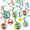 AMSCAN CA Kids Birthday Super Mario Bros Birthday Spiral Decoration Kit with Cutouts, 12 Count