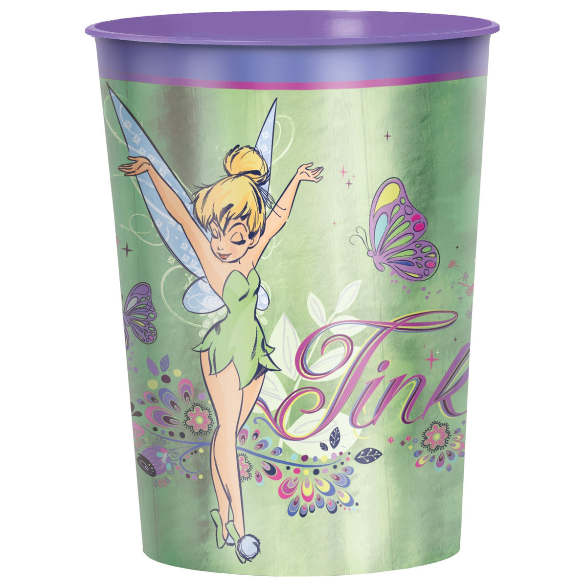 AMSCAN CA Kids Birthday Tinker Bell Purple Party Favour Cup, 16 Oz, 1 Count