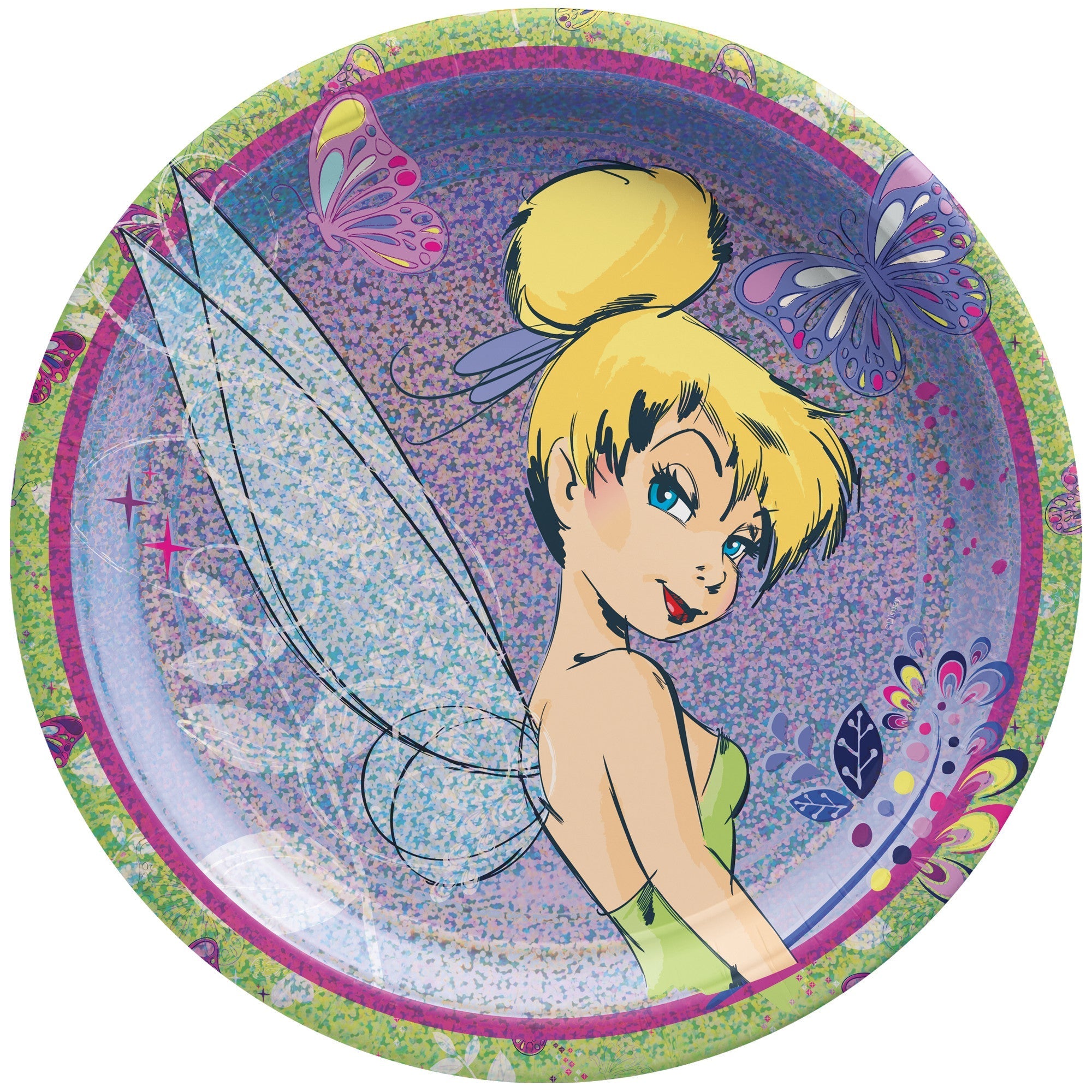 Tinker Bell Birthday Large Round Lunch Paper Plates | Party Expert