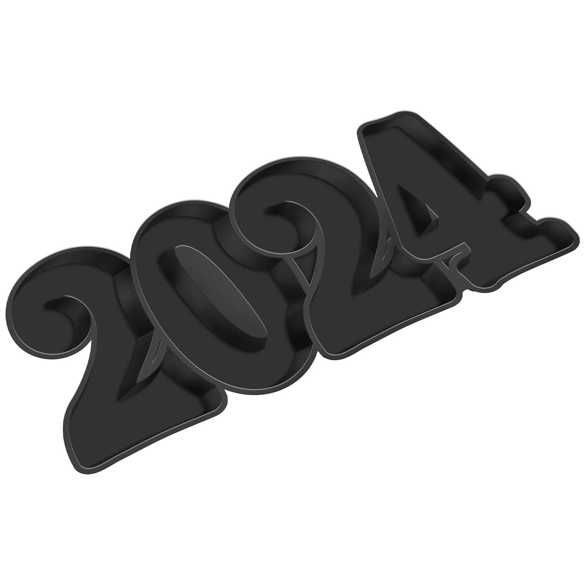 2024 New Year Black Cutout, 9.5 x 18.5 Inches, 1 Count | Party Expert