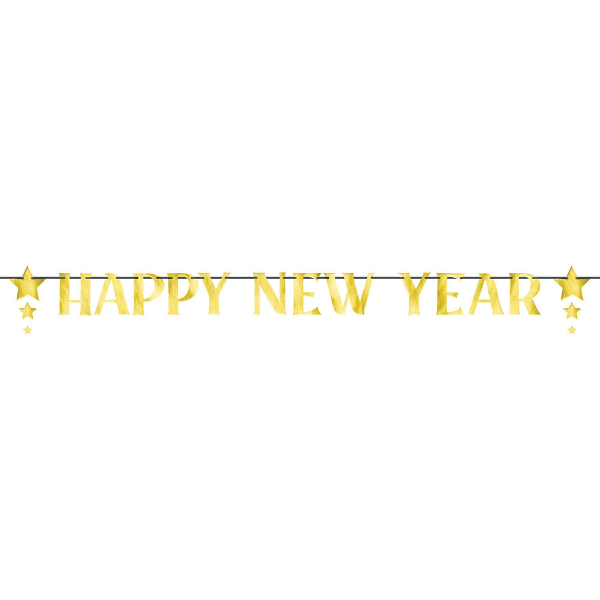 AMSCAN CA New Year Happy New Year Gold Letter Banner, 144 Inches, 1 Count 192937464083