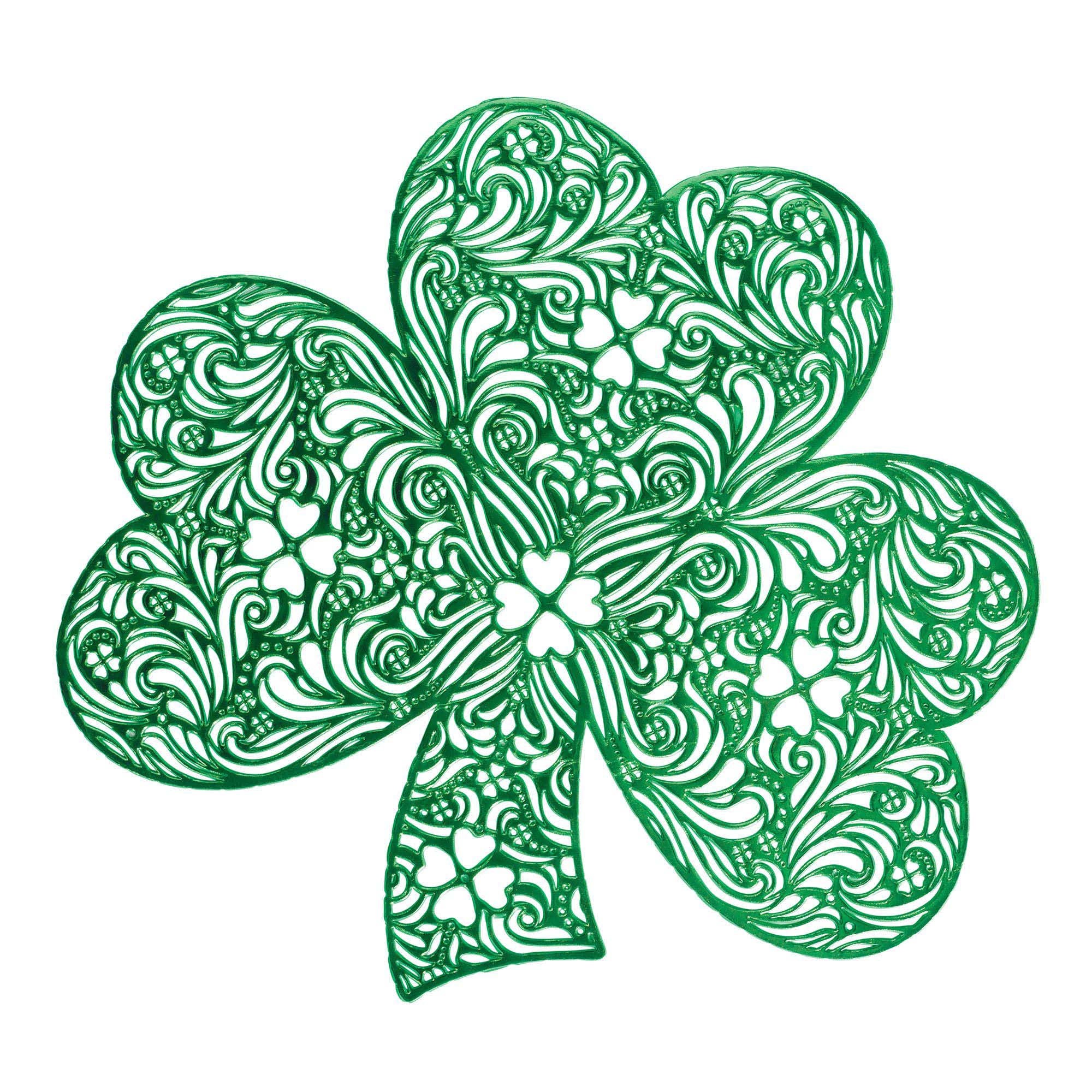 St-Patrick's Day Clover Placemat, 15.5 Inches, 1 Count | Party Expert