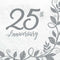 AMSCAN CA Wedding Anniversary Happy 25th Anniversary Silver Large Lunch Napkins, 16 Count