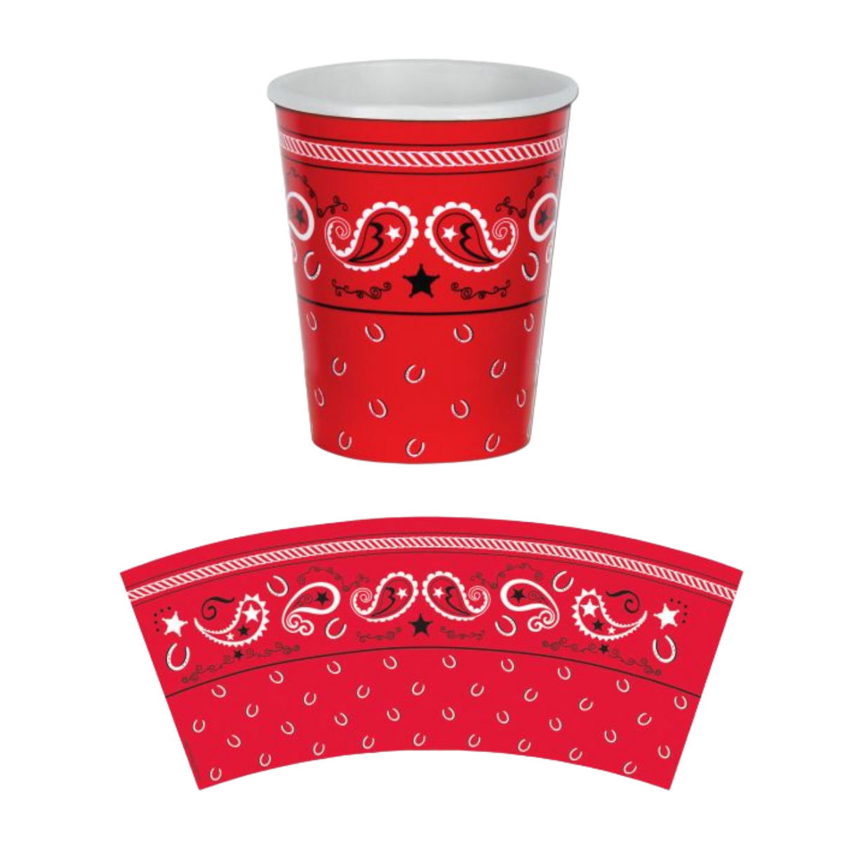 BEISTLE COMPANY Theme Party Western Red Party Paper Cups, 9 Oz, 8 Count 034689582090