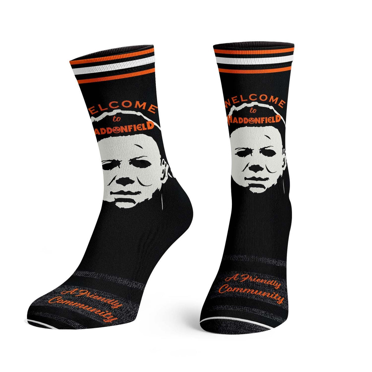 BIOWORLD Costume Accessories Halloween Welcome to Haddonfield Crew Socks for Adult, Michael Myers, 1 Pair 661261330338