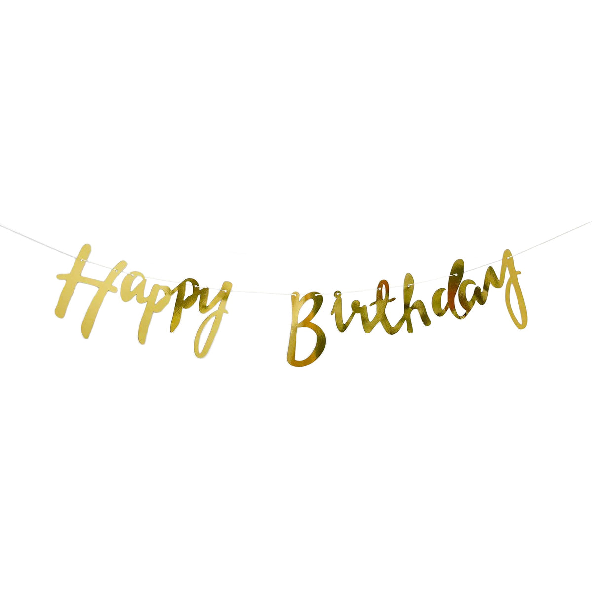 BK-Cowry Ningbo Trading CO Ltd General Birthday Gold Happy Birthday Foil Letter Banner, 94 Inches, 1 Count