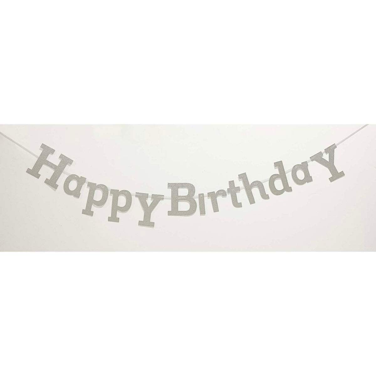 BK-Cowry Ningbo Trading CO Ltd General Birthday Silver Happy Birthday Letter Banner, 94 Inches, 1 Count