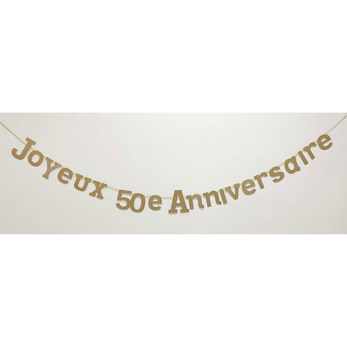 BK-Cowry Ningbo Trading CO Ltd Wedding Anniversary Gold "Joyeux 50e Anniversaire" Letter Banner, 94 Inches, 1 Count