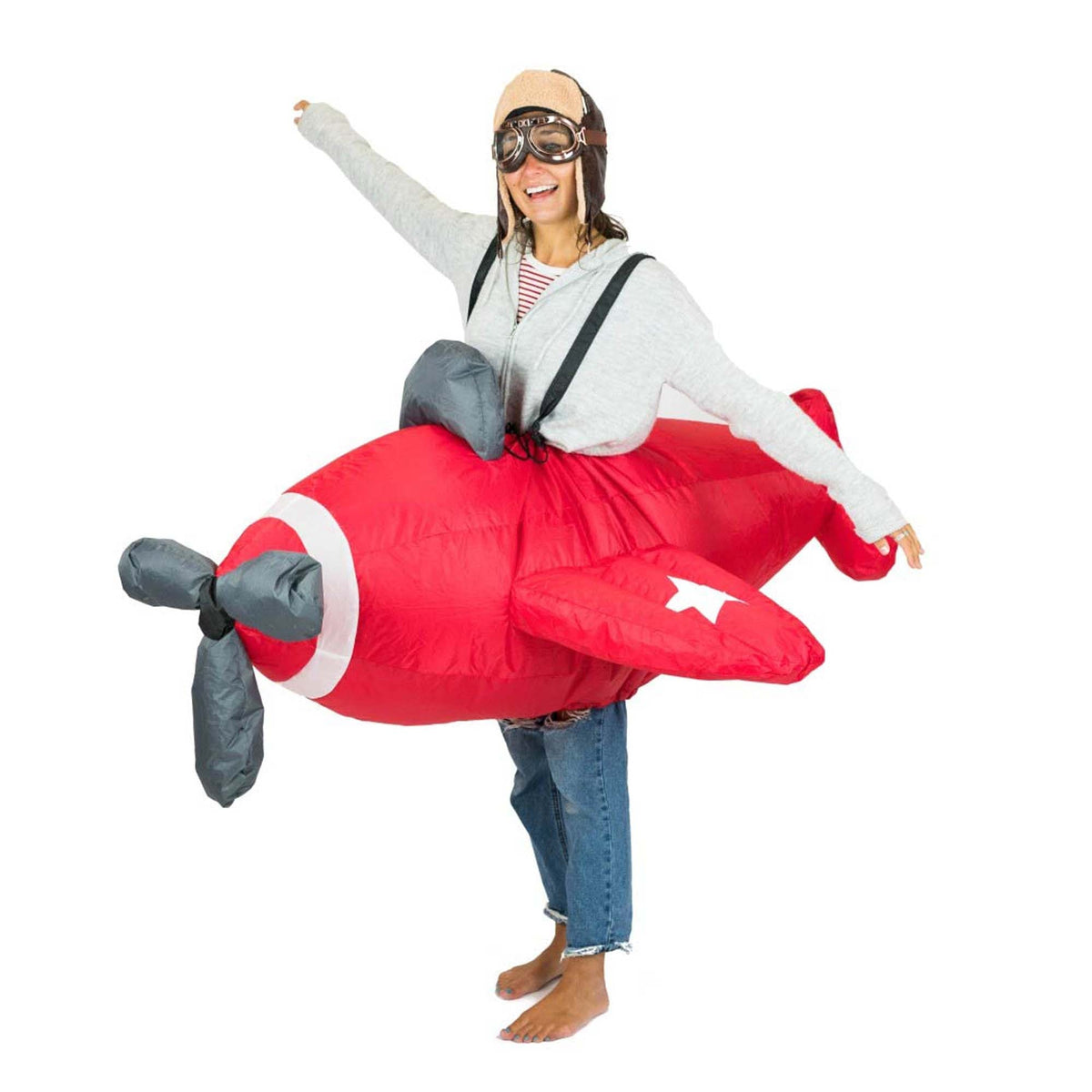 BODYSOCKS Costumes Inflatable Red Plane Costume for Adults