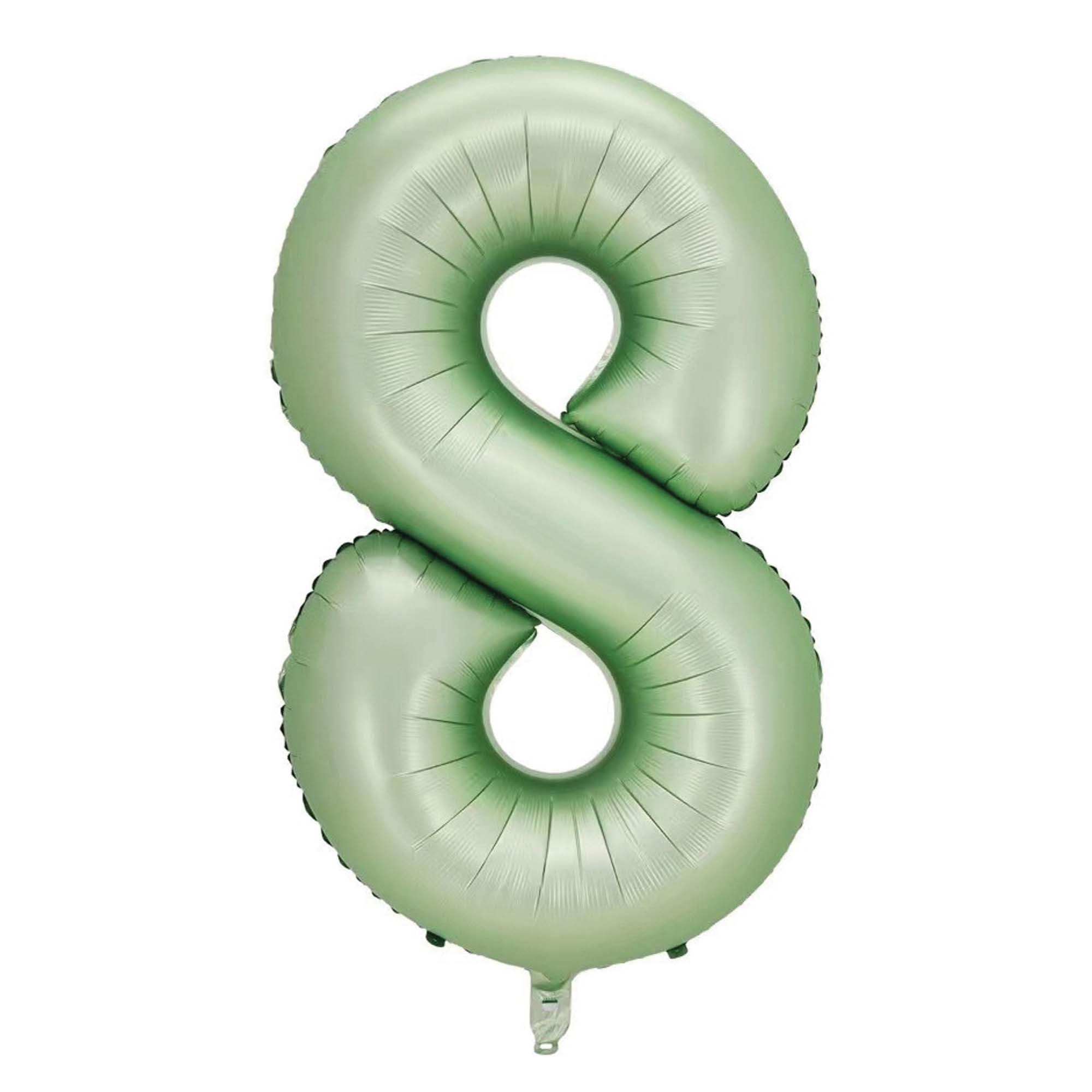 Eucalyptus Matte Green Number 8 Supershape Foil Balloon Party Expert 4860