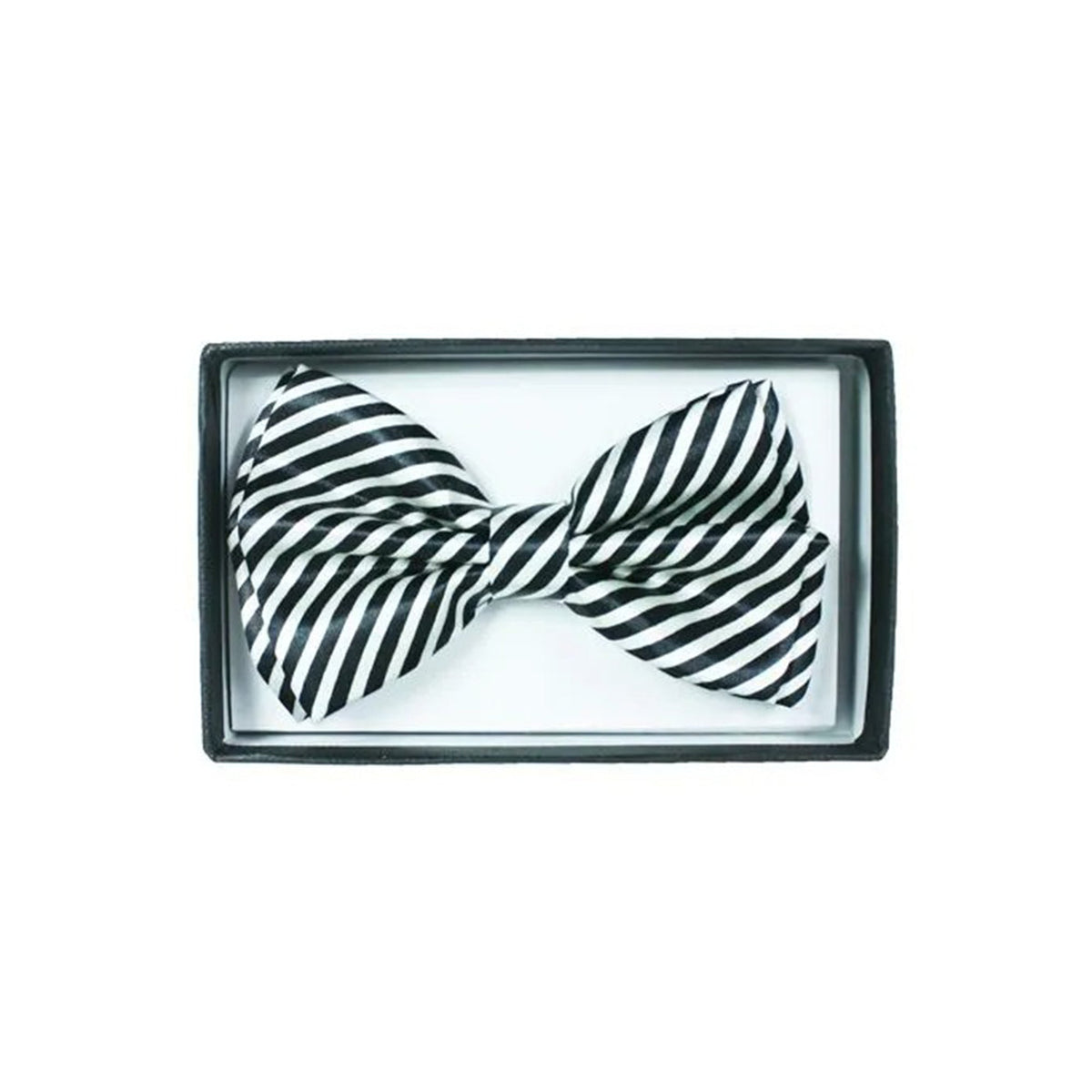 BUY4STORE Costume Accessories Black and white striped bow tie 410000989494