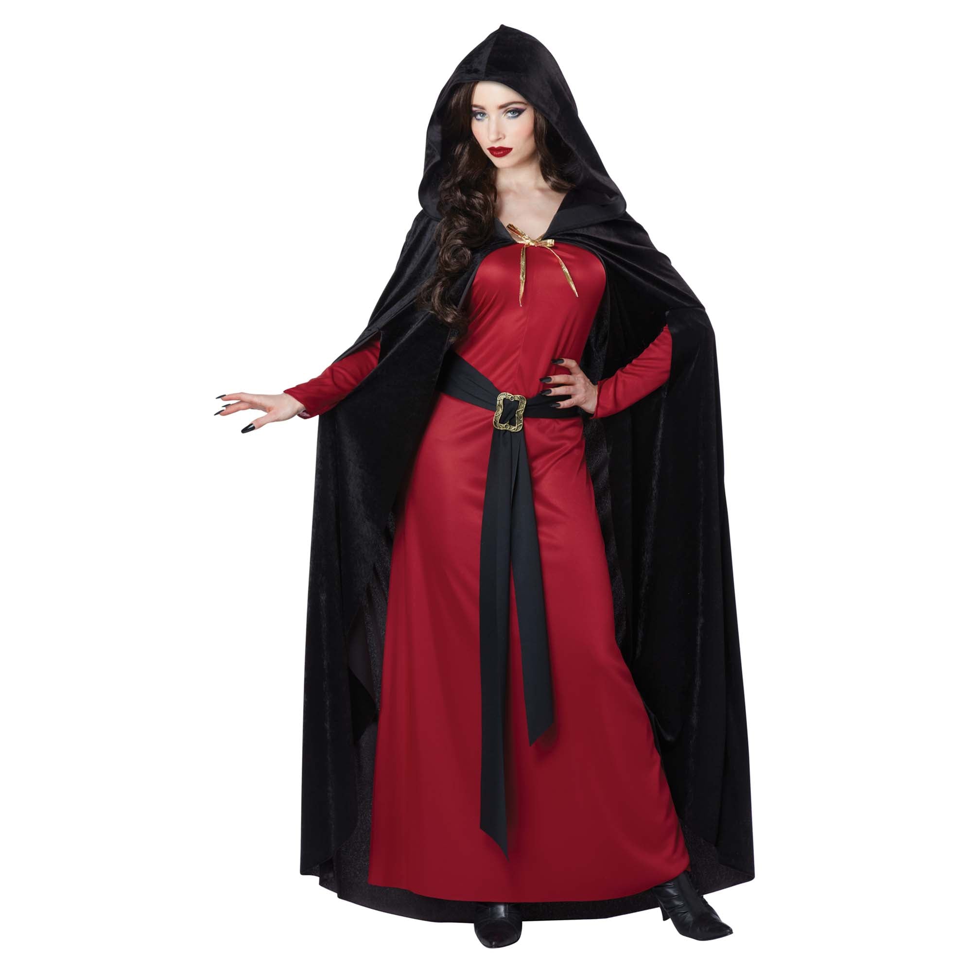 Dark Fairytale Sorceress Costume for Adults, Red Dress | Party Expert