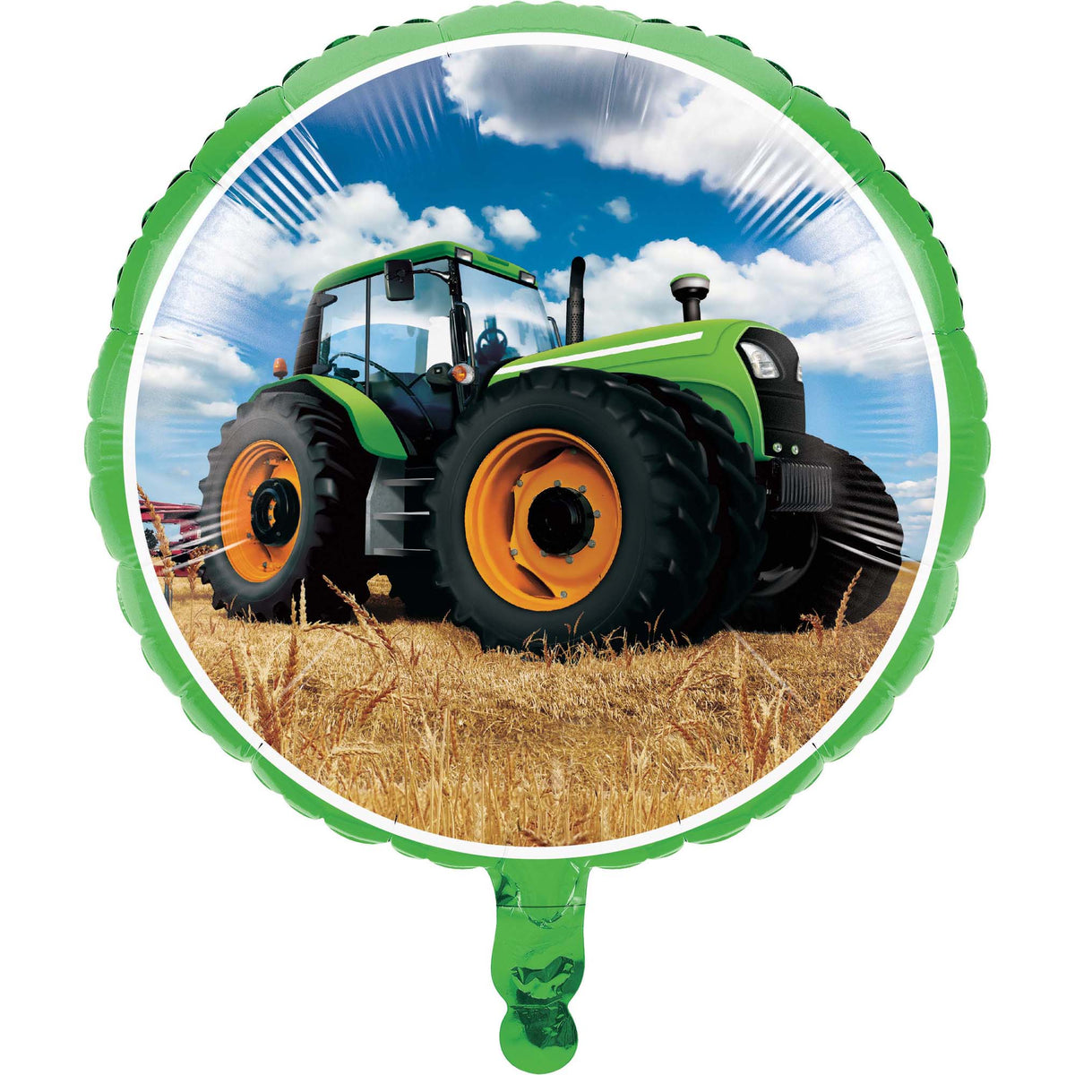 CREATIVE CONVERTING Balloons Tractor Time Round Foil Balloon, 18 Inches, 1 Count 039938340070