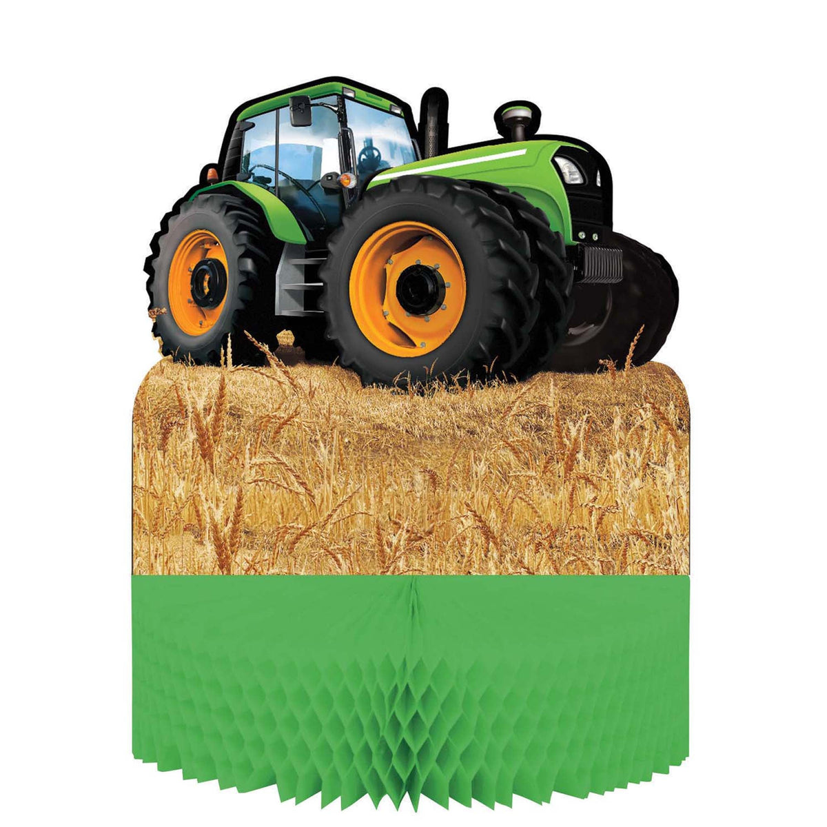 CREATIVE CONVERTING Kids Birthday Tractor Time Birthday Paper Table Centerpiece, 9 x 12 Inches, 1 Count