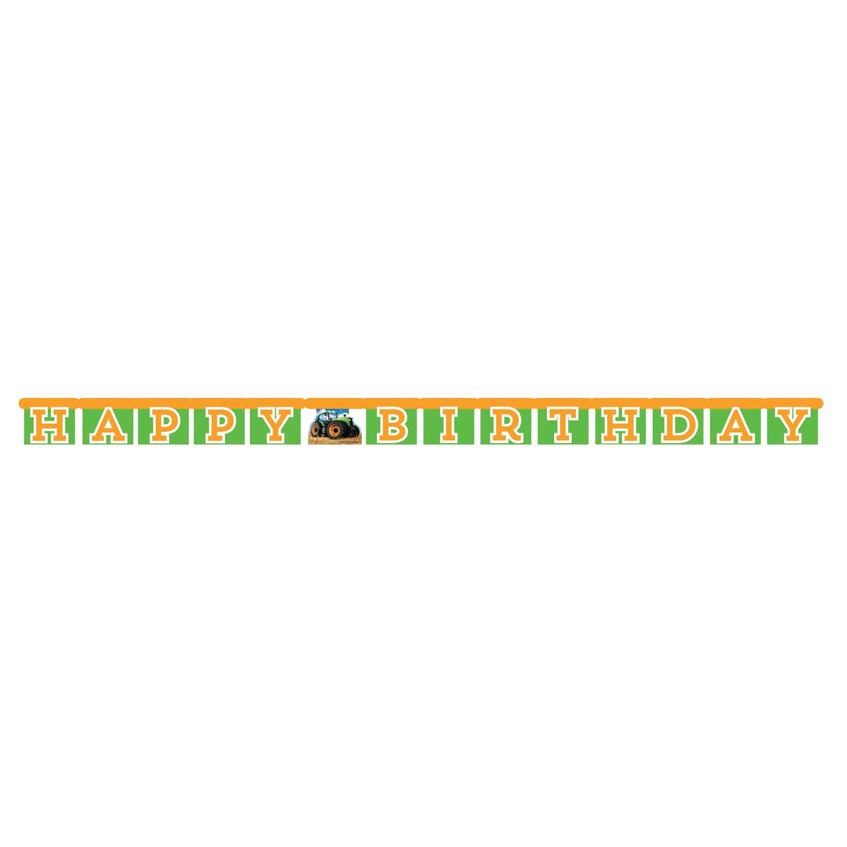 CREATIVE CONVERTING Kids Birthday Tractor Time "Happy Birthday" Paper Jointed Banner, 67 x 4 1/4 Inches, 1 Count