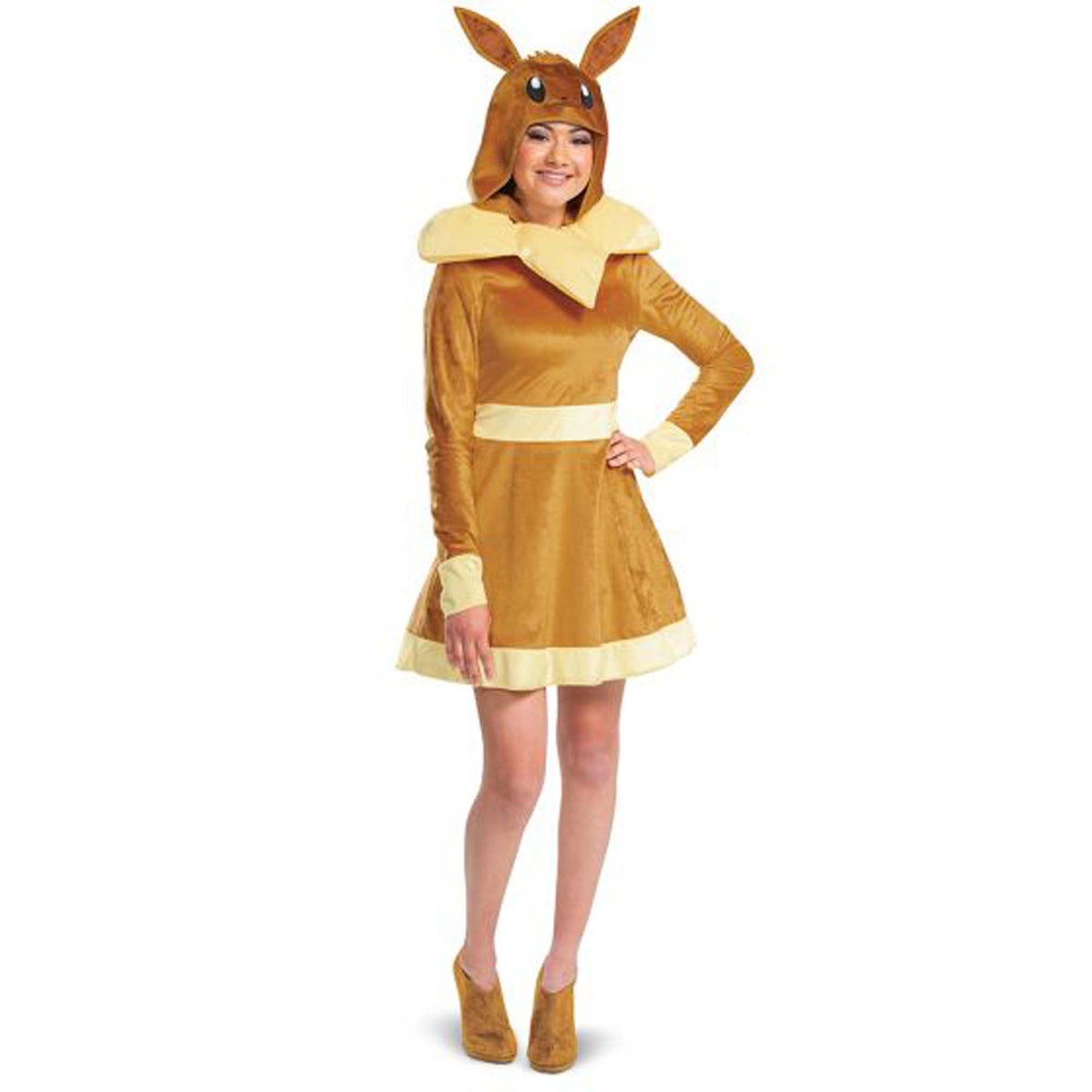 DISGUISE (TOY-SPORT) Costumes Eevee Deluxe Costume for Adults, Brown Hooded Dress