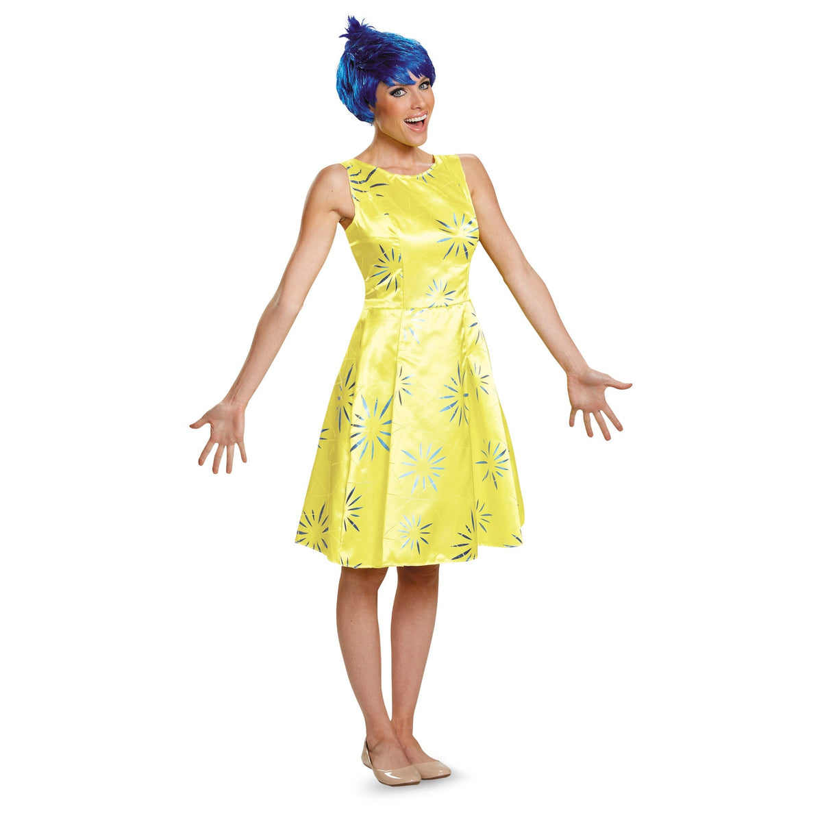 DISGUISE (TOY-SPORT) Costumes Joy Deluxe Costume for Adults, Inside Out 2, Yellow Dress and Wig