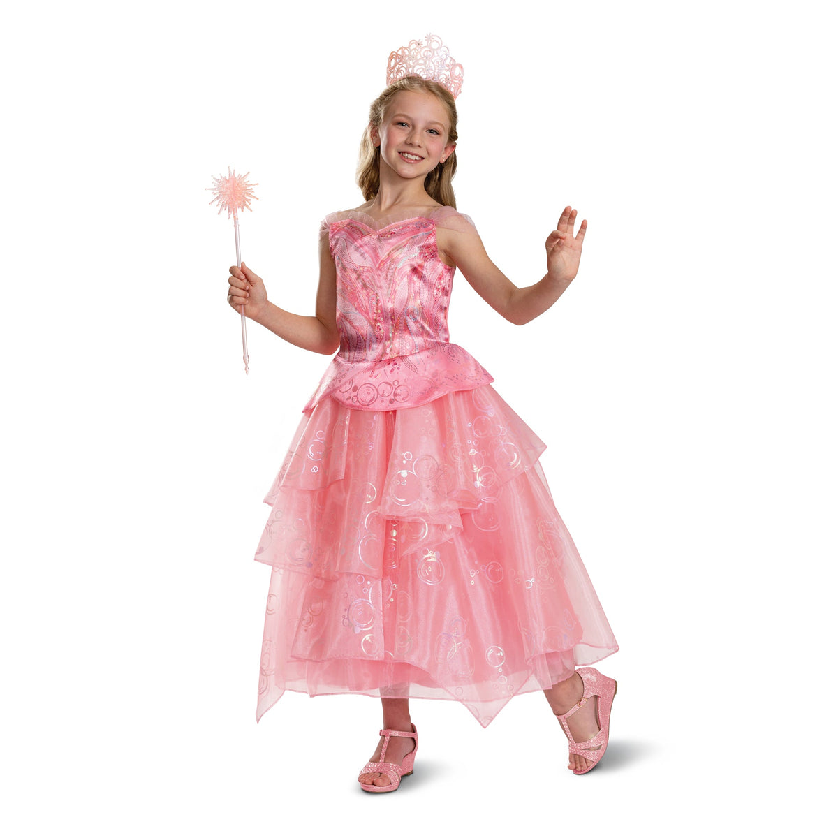 DISGUISE (TOY-SPORT) Costumes Wicked Glinda Deluxe Costume for Kids, Pink Dress