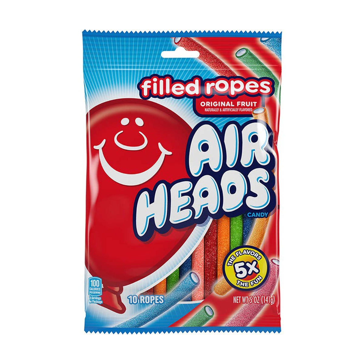 DISTRIBUTION JJ CANDY Impulse Buying Airheads Filled Ropes Candies, 141g, 10 Count 073390014865