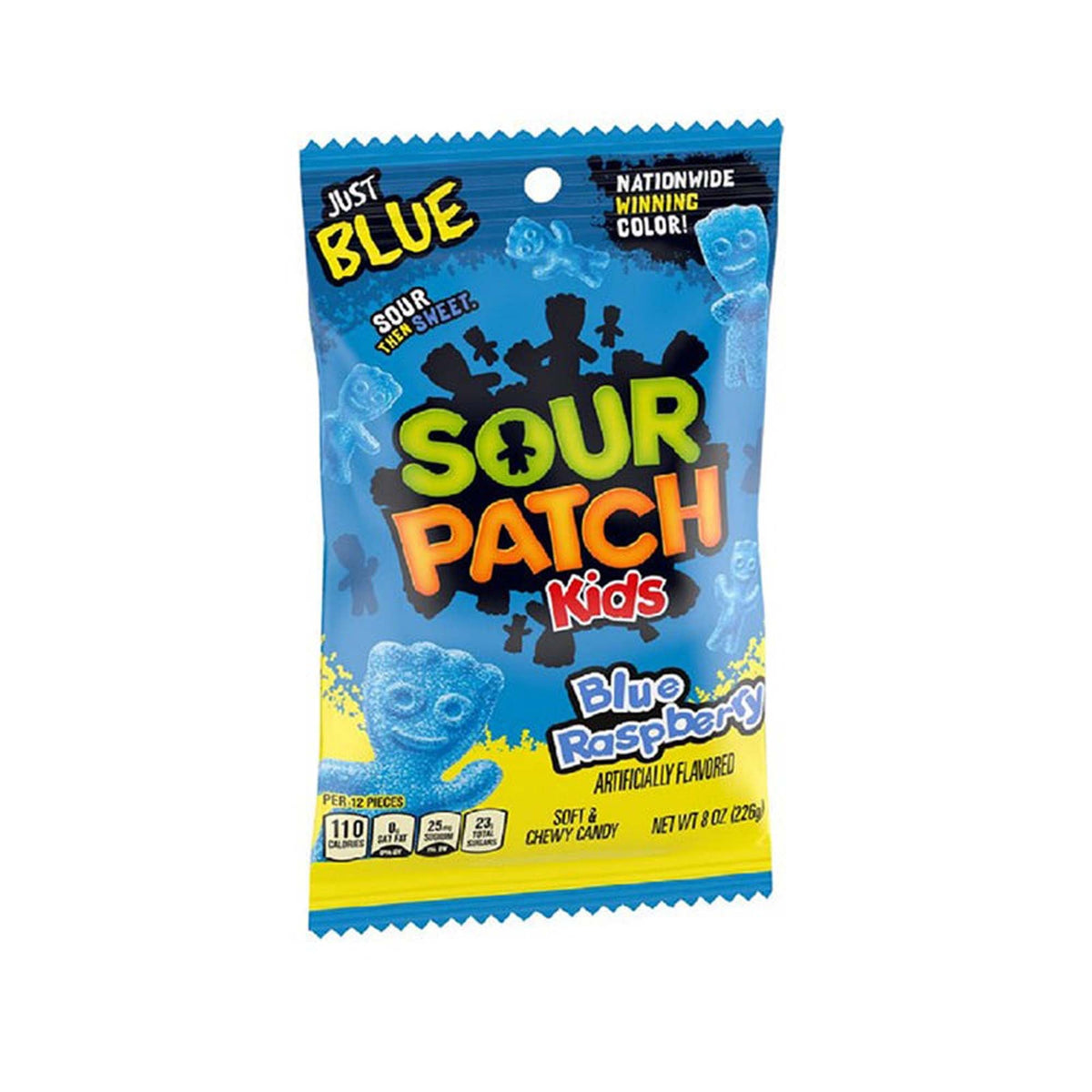 DISTRIBUTION JJ CANDY Impulse Buying Blue Raspberry Sour Patch Kids Candies, 226g, 1 Count 070462007794