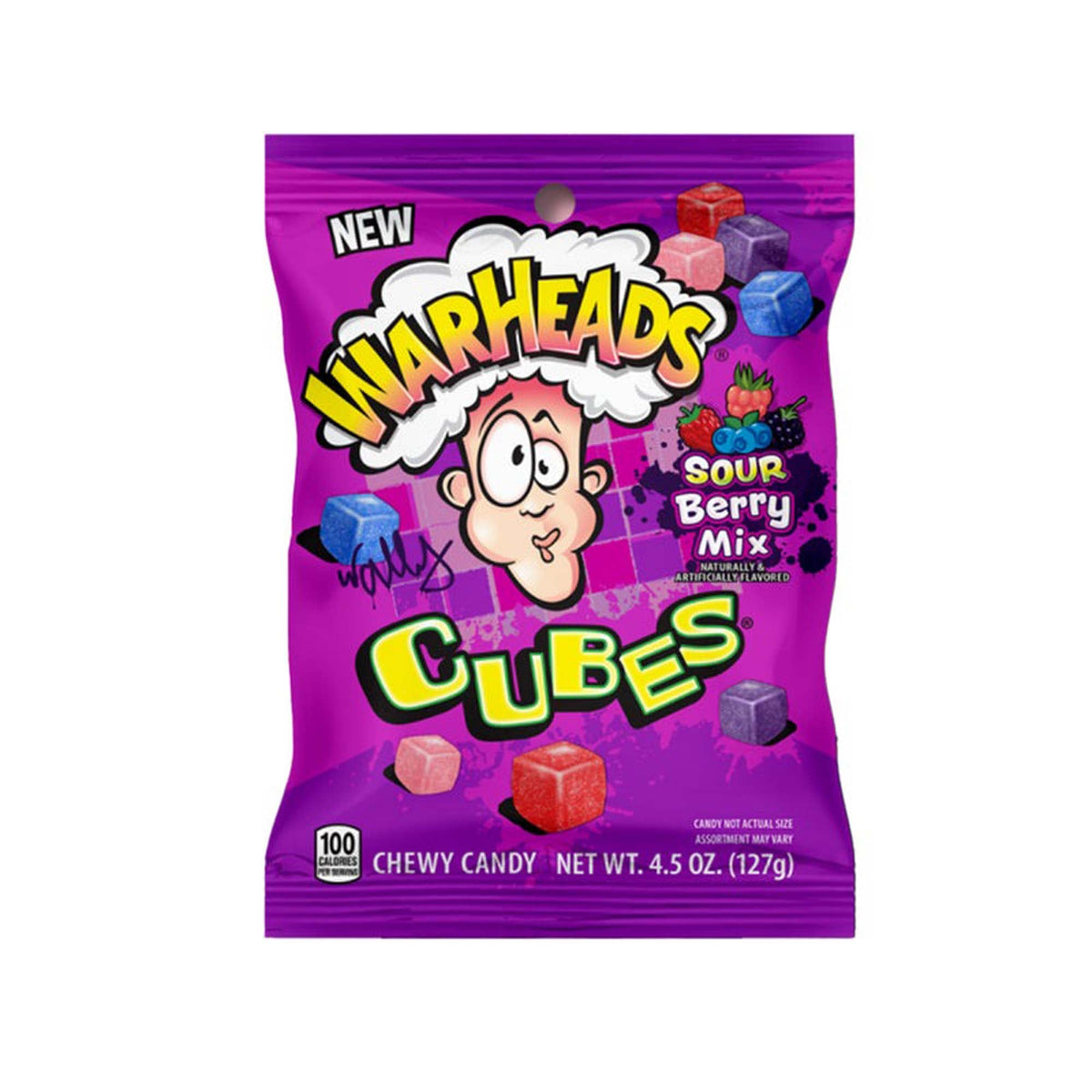 DISTRIBUTION JJ CANDY Impulse Buying Sour Berry Mix Warhead Cubes Candies, 127g, 1 Count 032134239513