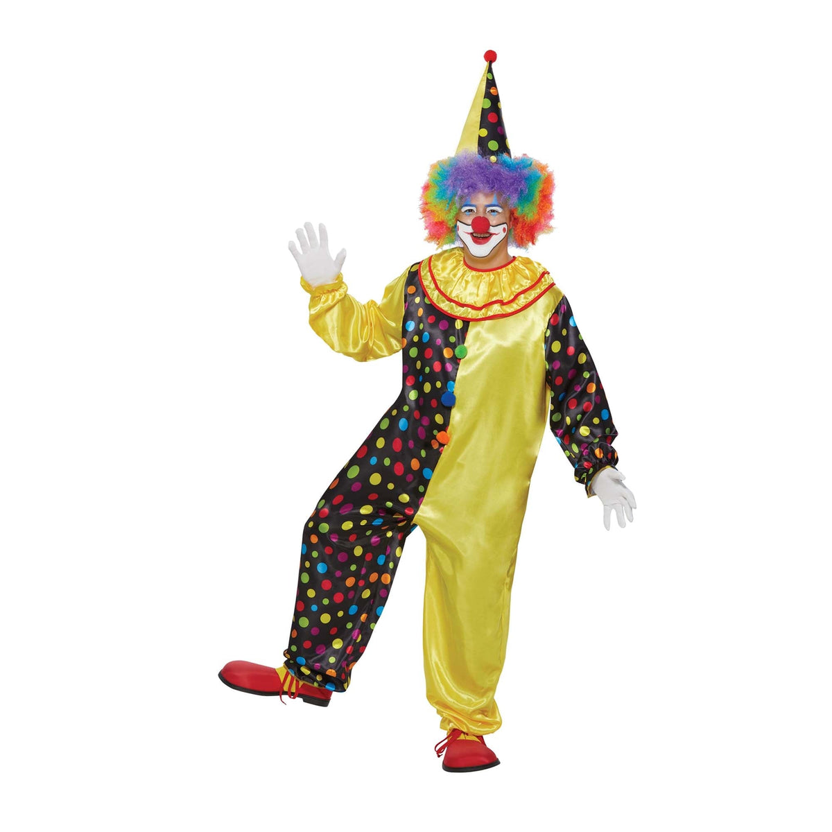 DONGYANG ALICE PARTY COSTUME CO. Costume Accessories Clown Costume for Adults, Jumpsuit and Hat