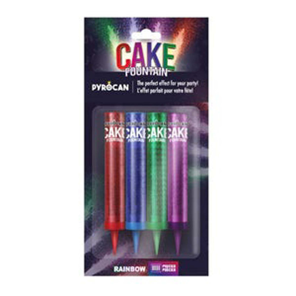 EG CANADA Cake Supplies Birthday Cake Fountain, Rainbow, 4 Count