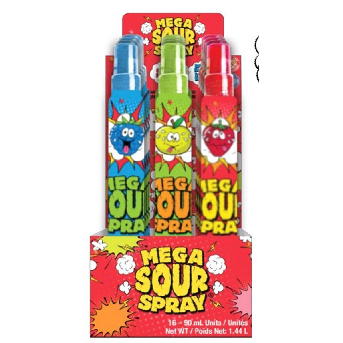 EXCLUSIVE CANDY & NOVELTY DISTRIBUTING LTD Impulse Buying Mega Sour Spray, 90 ml, Assortment, 1 Count