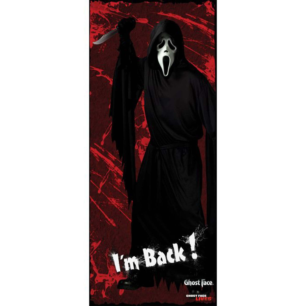 FUN WORLD Halloween Ghost Face Halloween Door Cover, 1 Count