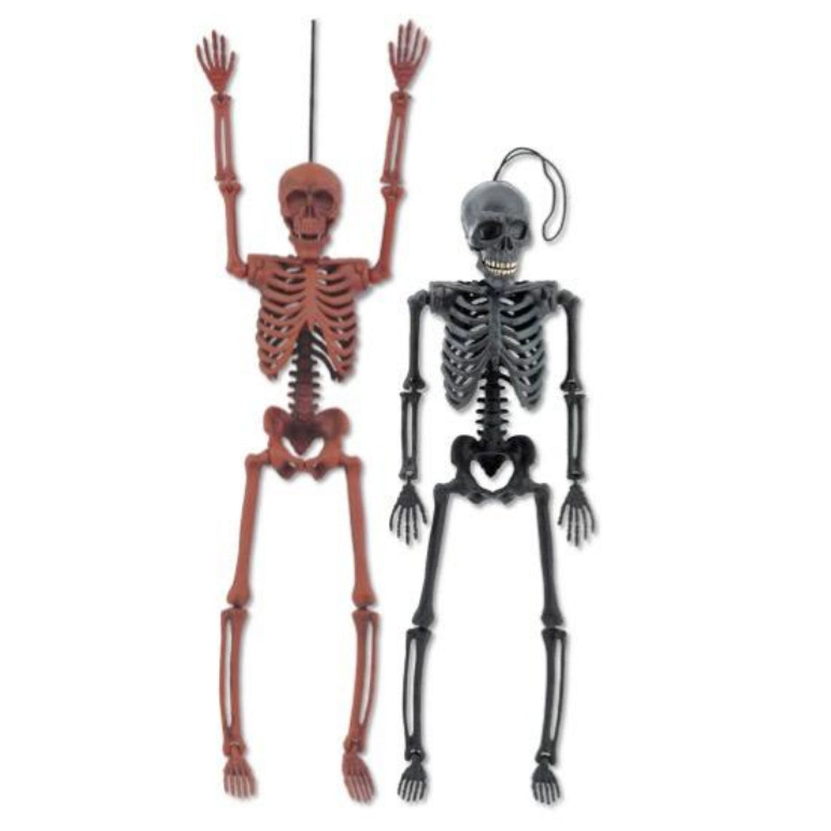 FUN WORLD Halloween Hanging Rustic Skeleton, 14 Inches, Assortment, 1 Count 071765112932