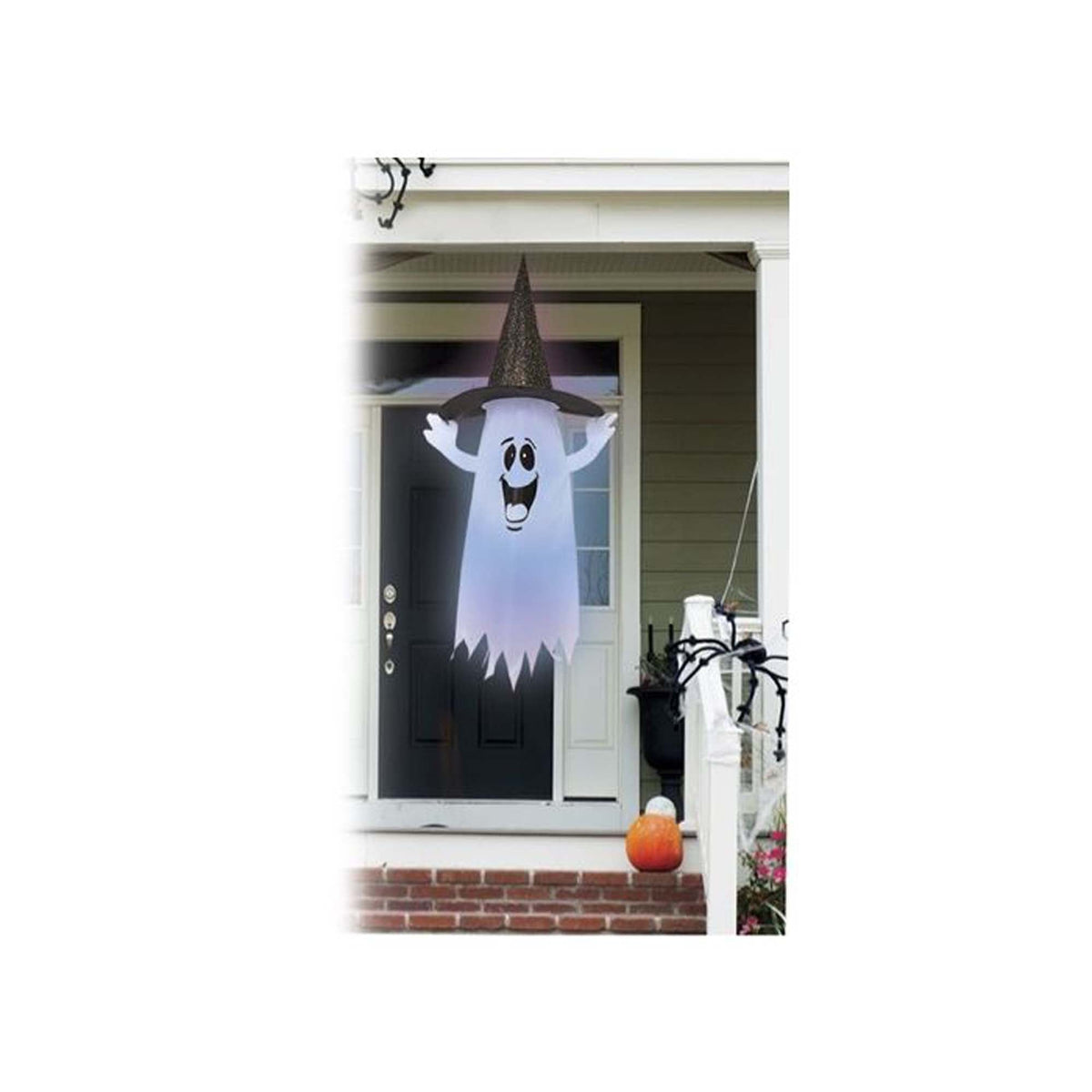 FUN WORLD Halloween Light Up Ghost With Witch Hat, 60 Inches, 1 Count 071765145237