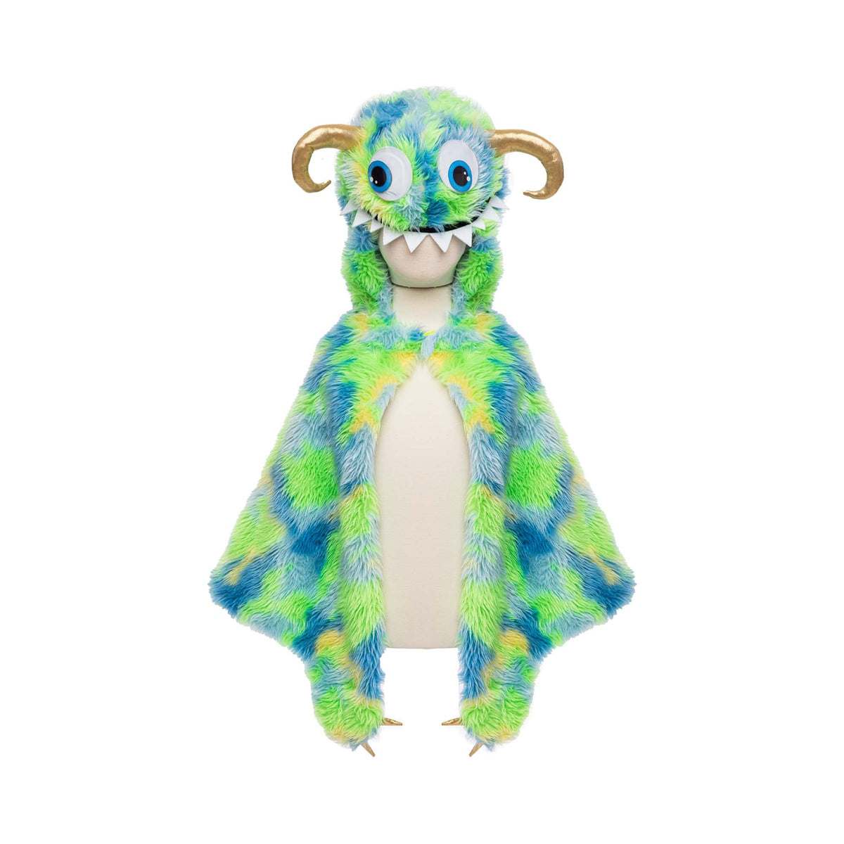 Great Pretenders Costume Accessories Goober the Monster Cape for Adults, Green and Blue Cape, 1 Count