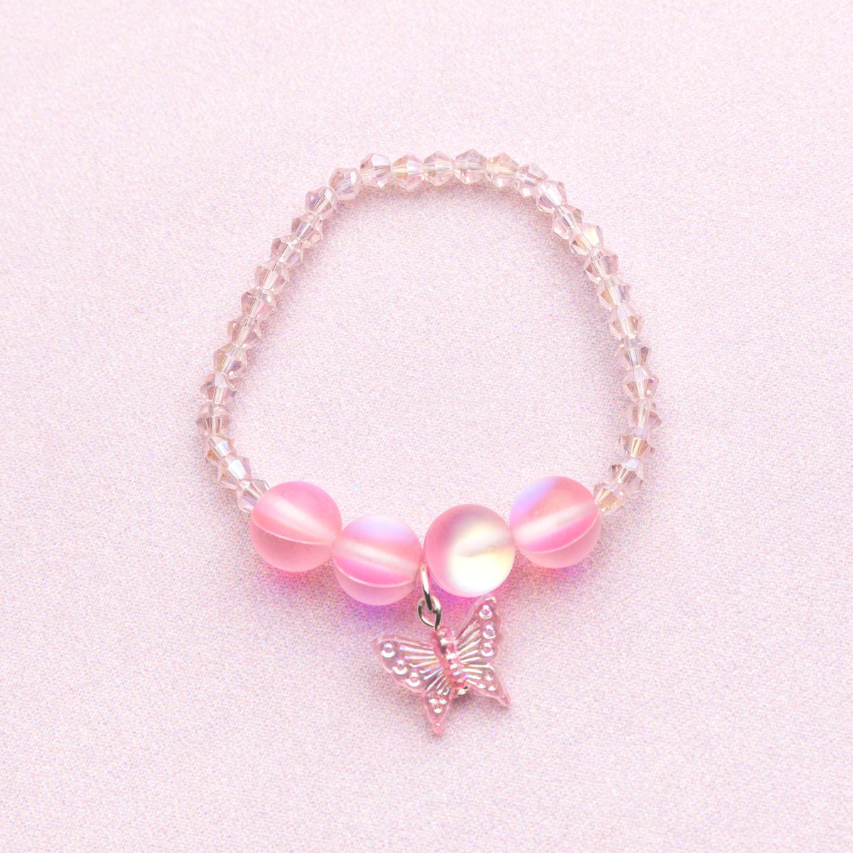 Great Pretenders Impulse Buying Boutique Pink Butterfly Crystal Bracelet for Kids, 1 Count