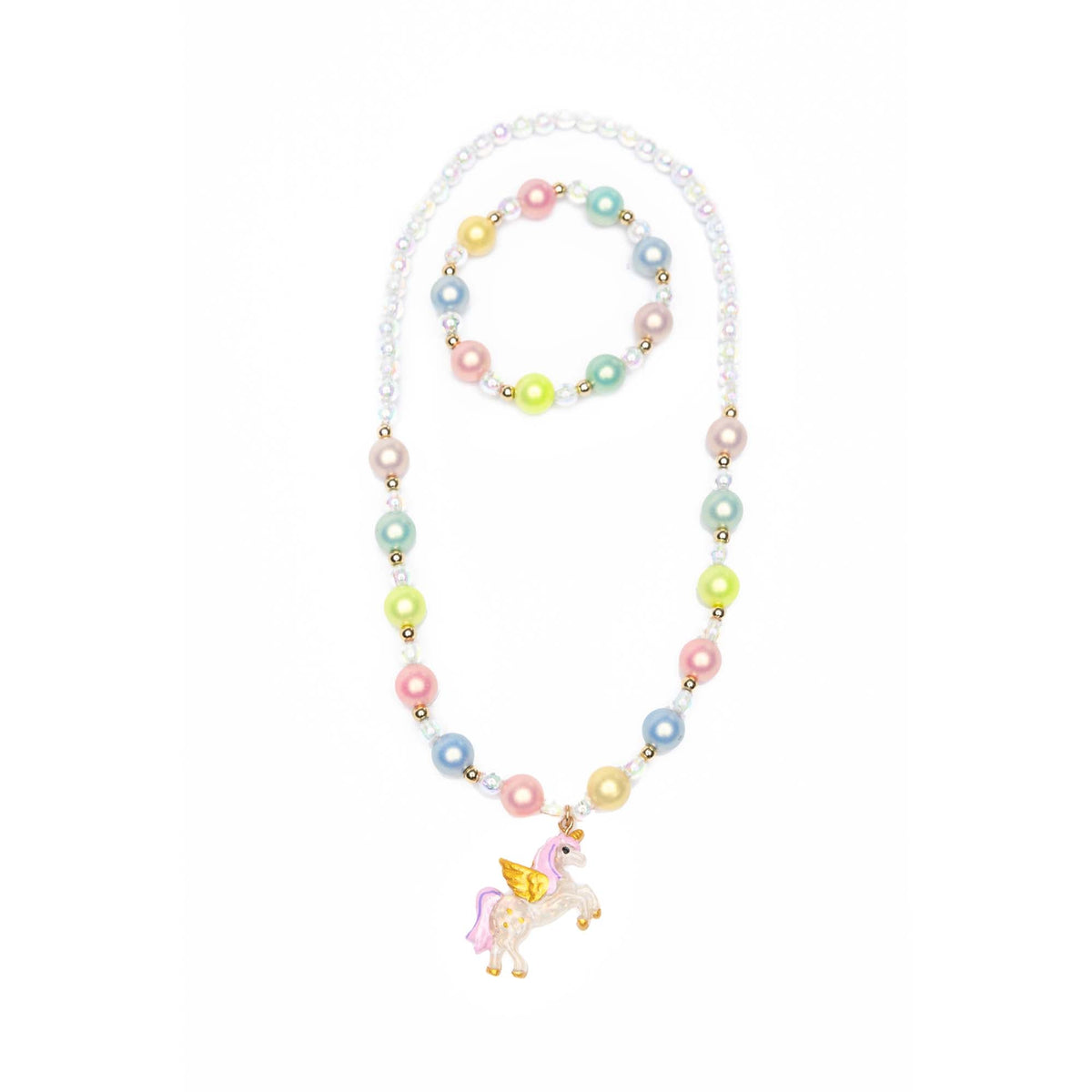 Great Pretenders Impulse Buying Happy Go Unicorn Necklace and Bracelet Set for Kids 771877861451