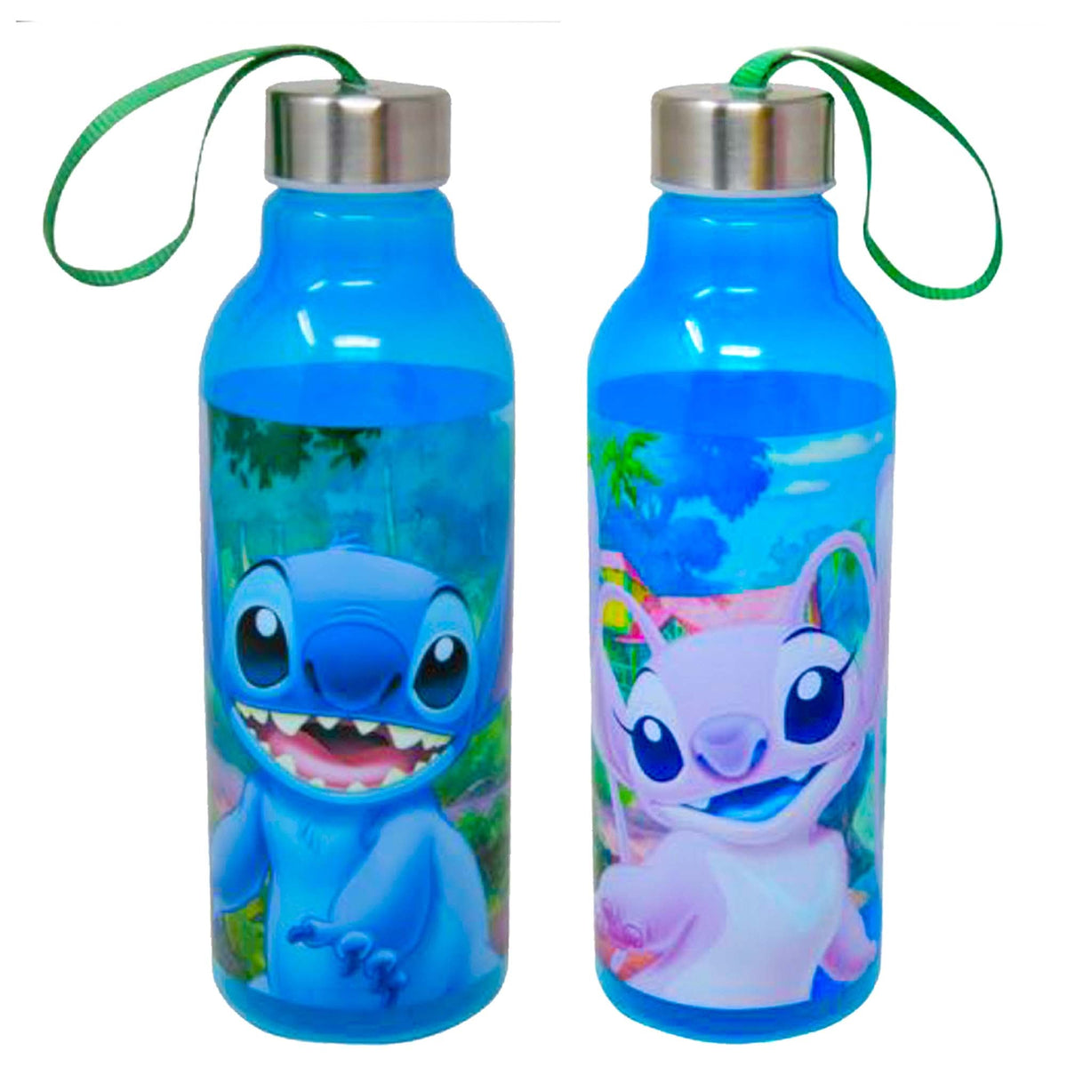 GROUPE RICOCHET Disposable-Plasticware Stitch and Angel Water Bottle, Disney, 30 Oz, 1 Count 766169310137