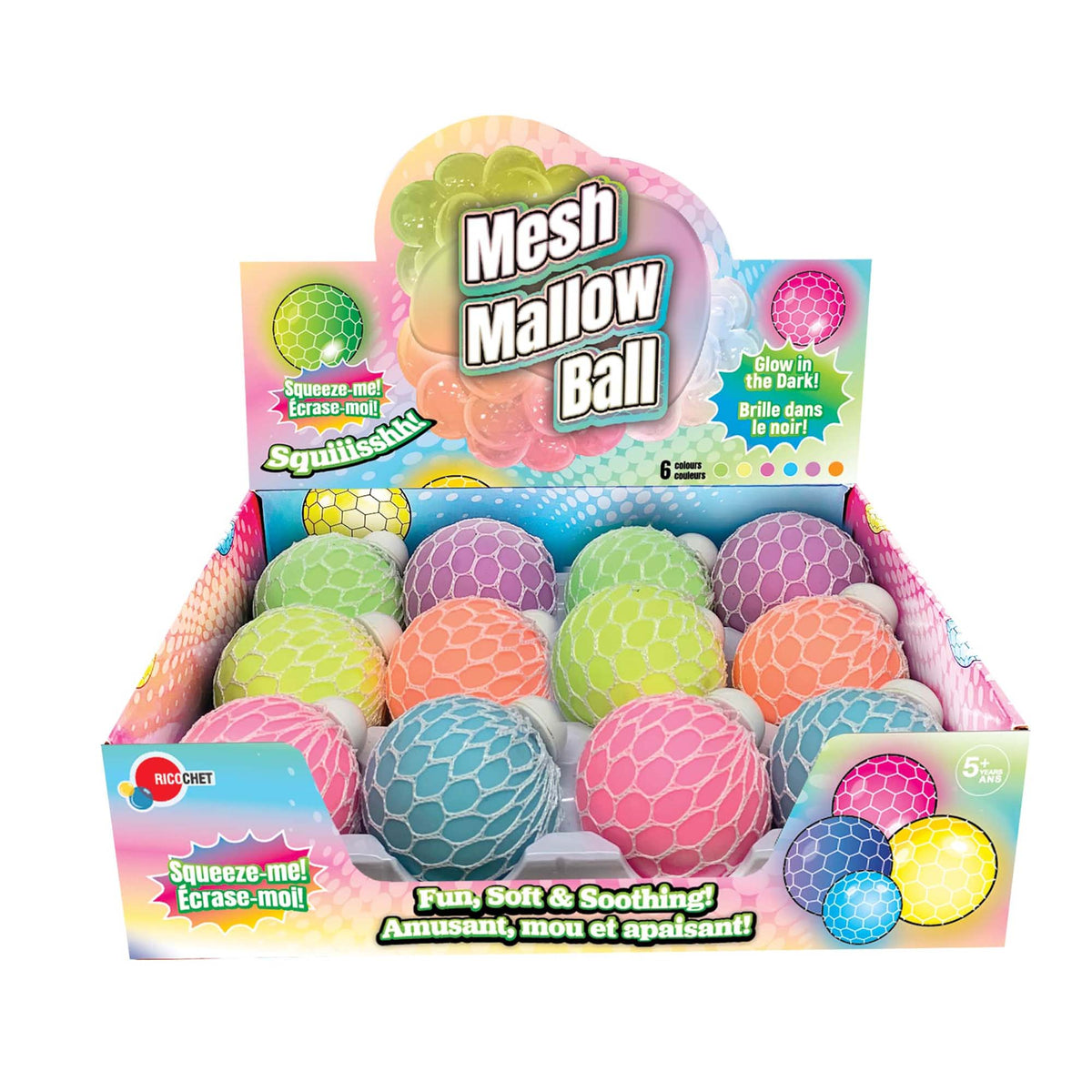 GROUPE RICOCHET impulse buying Meshmallow Glow in the Dark Ball, Assortment, 1 Count