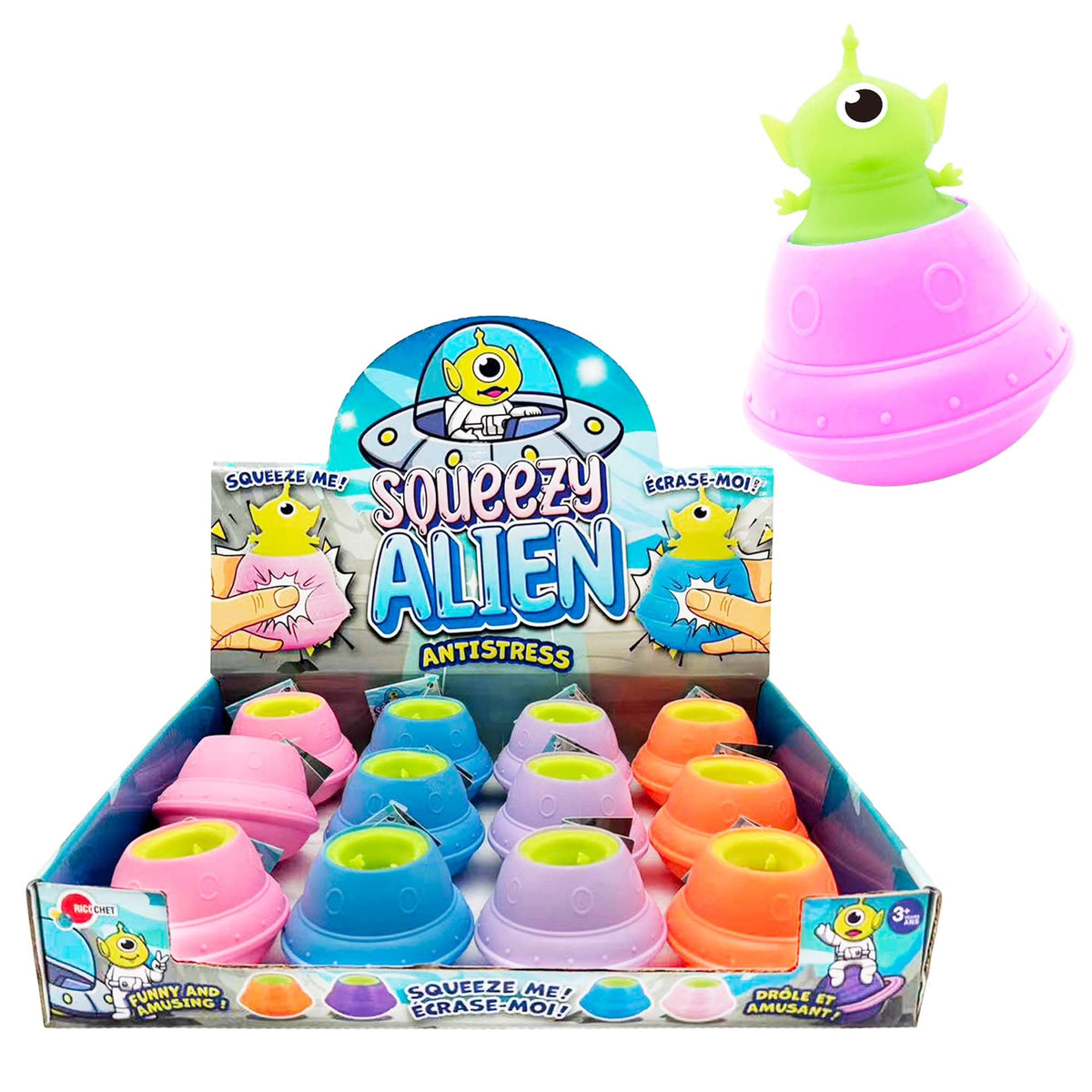 GROUPE RICOCHET Impulse Buying Squeezy Alien, Assortment, 1 Count 824464121084