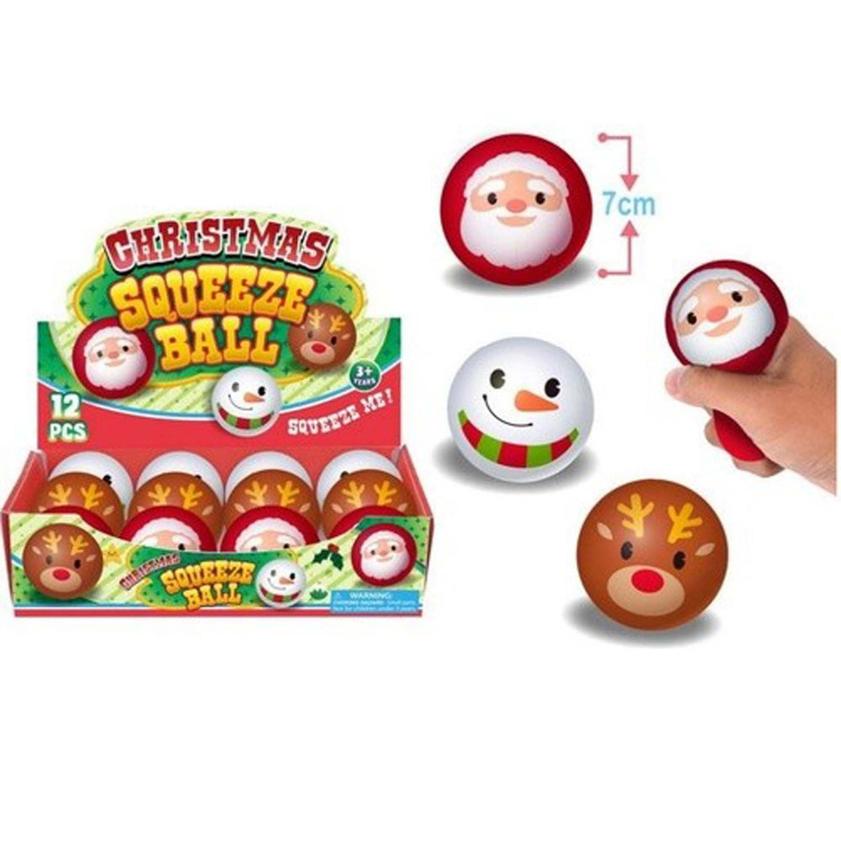 HANDEE PRODUCTS/LES PRODUITS H Christmas Christmas Squeeze Ball, Assorted, 1 count