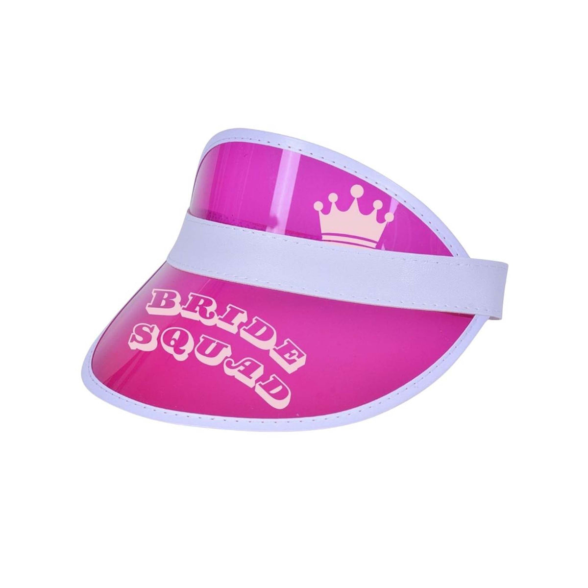 HMS NOUVEAUTE LTEE Bachelorette Pink Dealer Visor "Bride Squad" for Adults