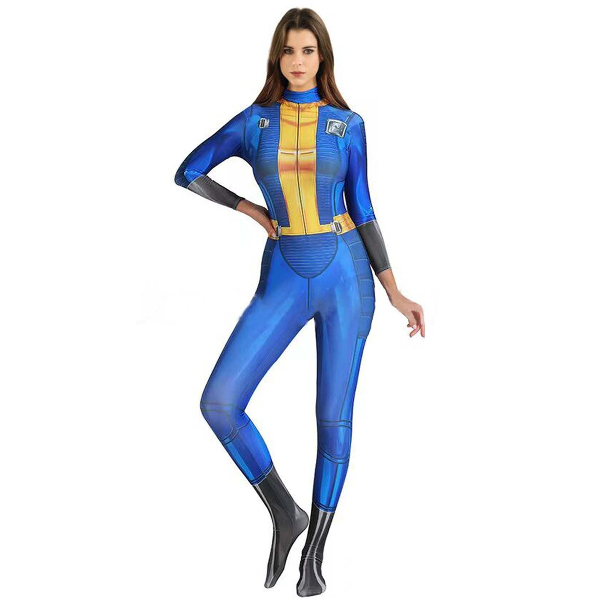 HMS NOUVEAUTE LTEE Costume Accessories Fallout Vault Costume for Adults, Blue and Yellow Jumpsuit