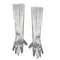 HMS NOUVEAUTE LTEE Costume Accessories Silver Leatherlike Gloves, 21 Inches