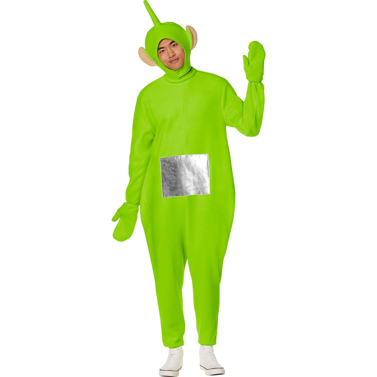 IN SPIRIT DESIGNS Costumes Dipsy Costume for Adults, Teletubbies, Green Jumpsuit With Hood