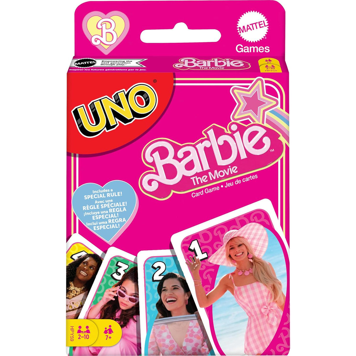 JOUET K.I.D. INC. Toys & Games Uno Card Game Barbie Movie Edition, 1 Count 194735170845