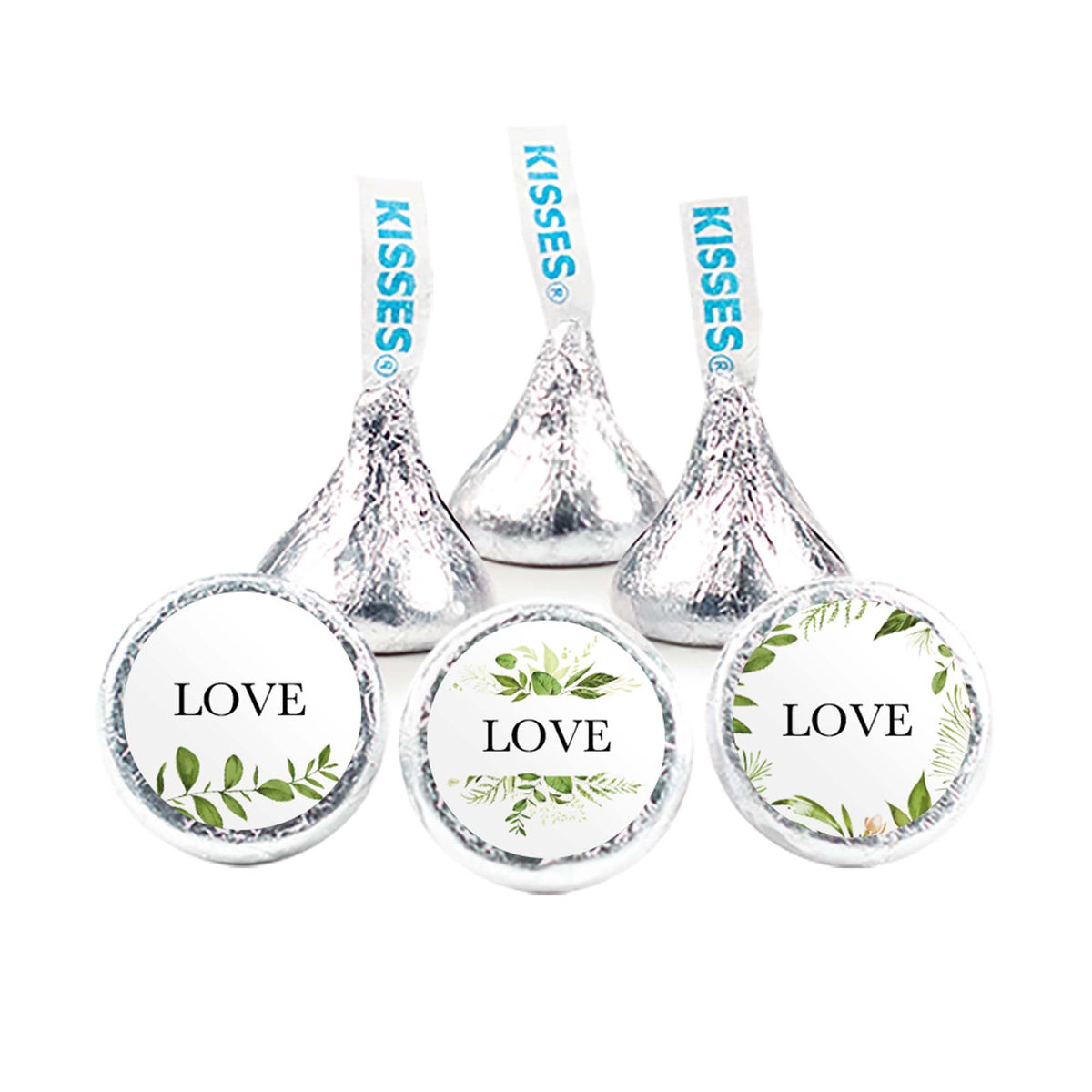 JUST CANDY Candy Bar Silver "Love" Kisses Chocolate, 1 Count