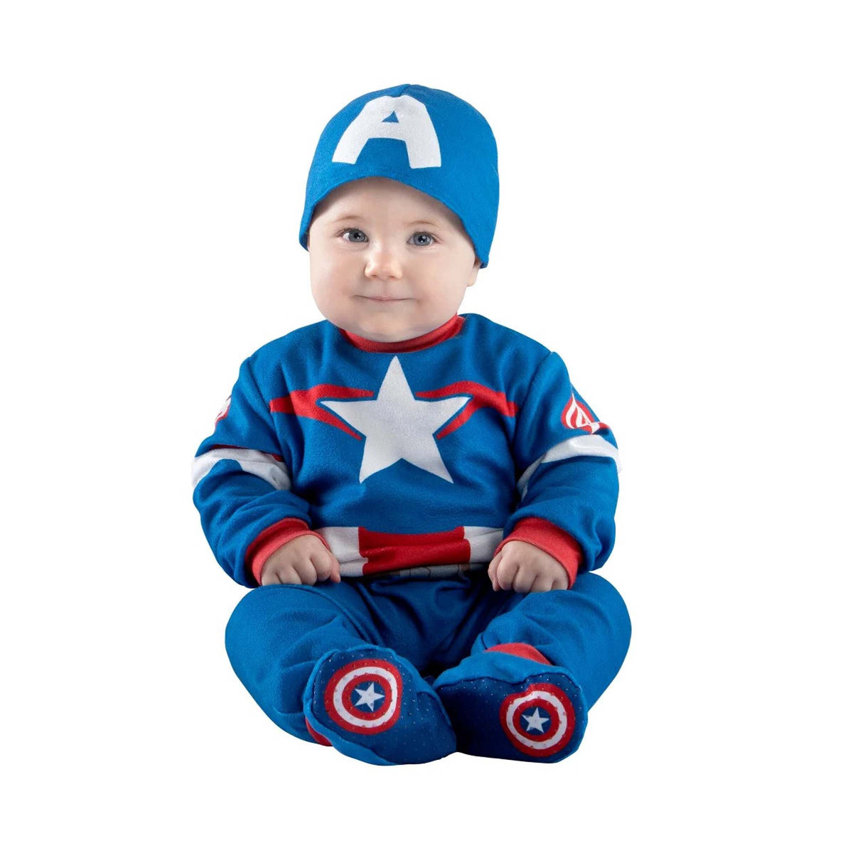 KROEGER Costumes Marvel Captain America Costume for Babies, Blue Jumpsuit