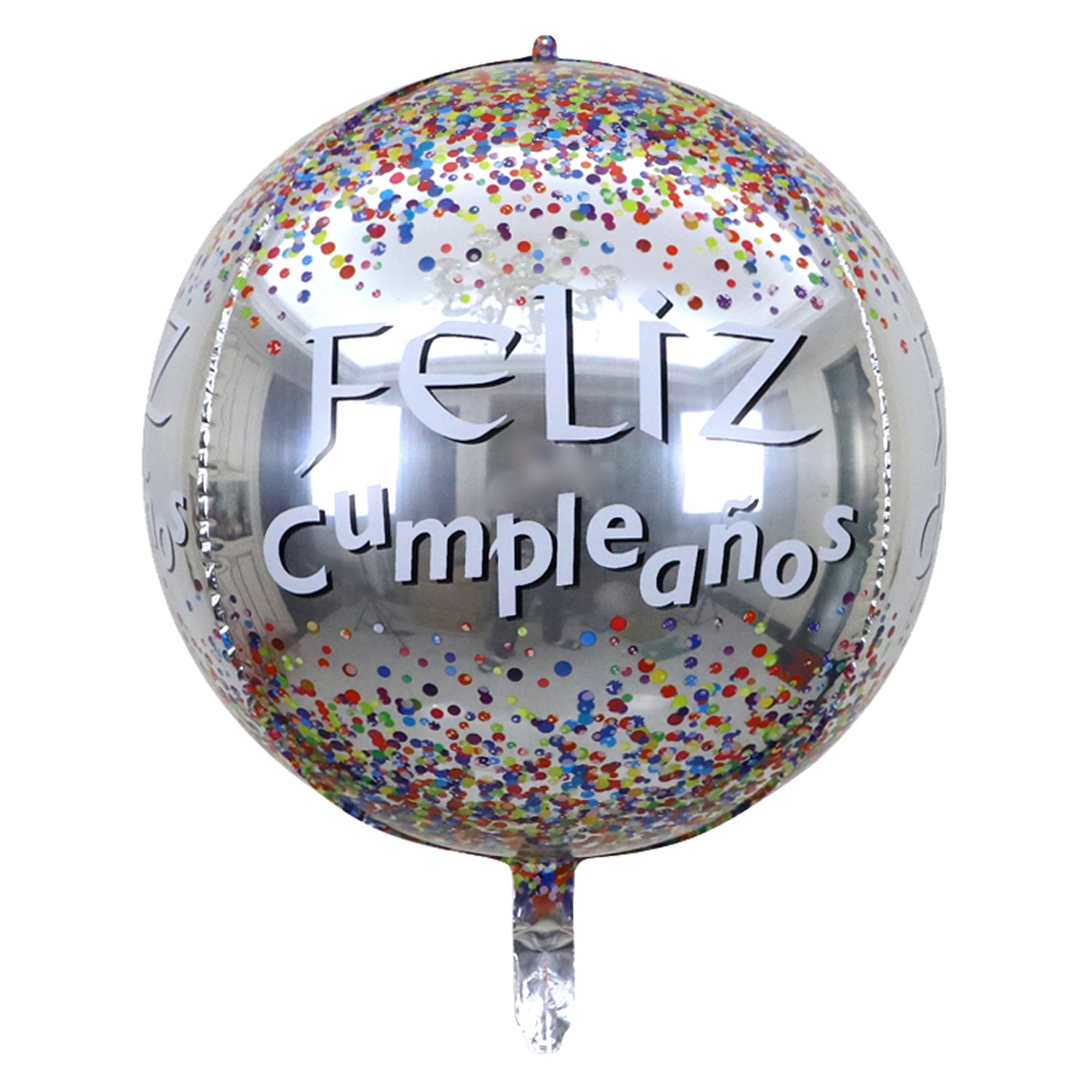 Feliz Cumpleaños Silver Orbz Balloon, 22 Inches | Party Expert