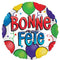 LE GROUPE BLC INTL INC Balloons Fun "Bonne Fête" Round Foil Balloon, 18 Inches, 1 Count 026635457798