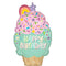 LE GROUPE BLC INTL INC Balloons Ice Cream "Happy Birthday" Supershape Foil Balloon, 25 Inches, 1 Count 026635469616